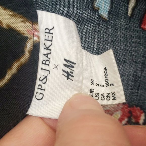 GP&J Baker X H&M Floral & Bird Tunic Dress Cottage Whimsy Garden - Women's 2 - Picture 4 of 6